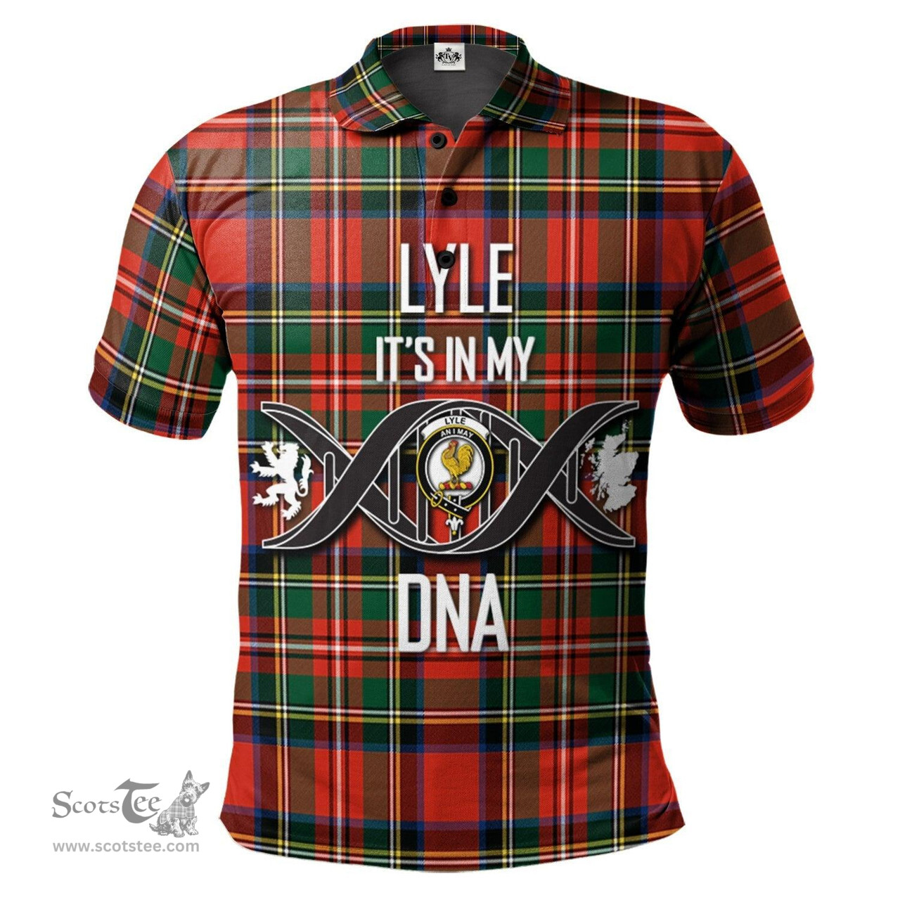 Scottish Lyle Clan It's In My DNA - DNA In Me Crest Tartan Polo Shirt Scottish Plaid Tartan Plaid - ScotsTee - scotstee.com