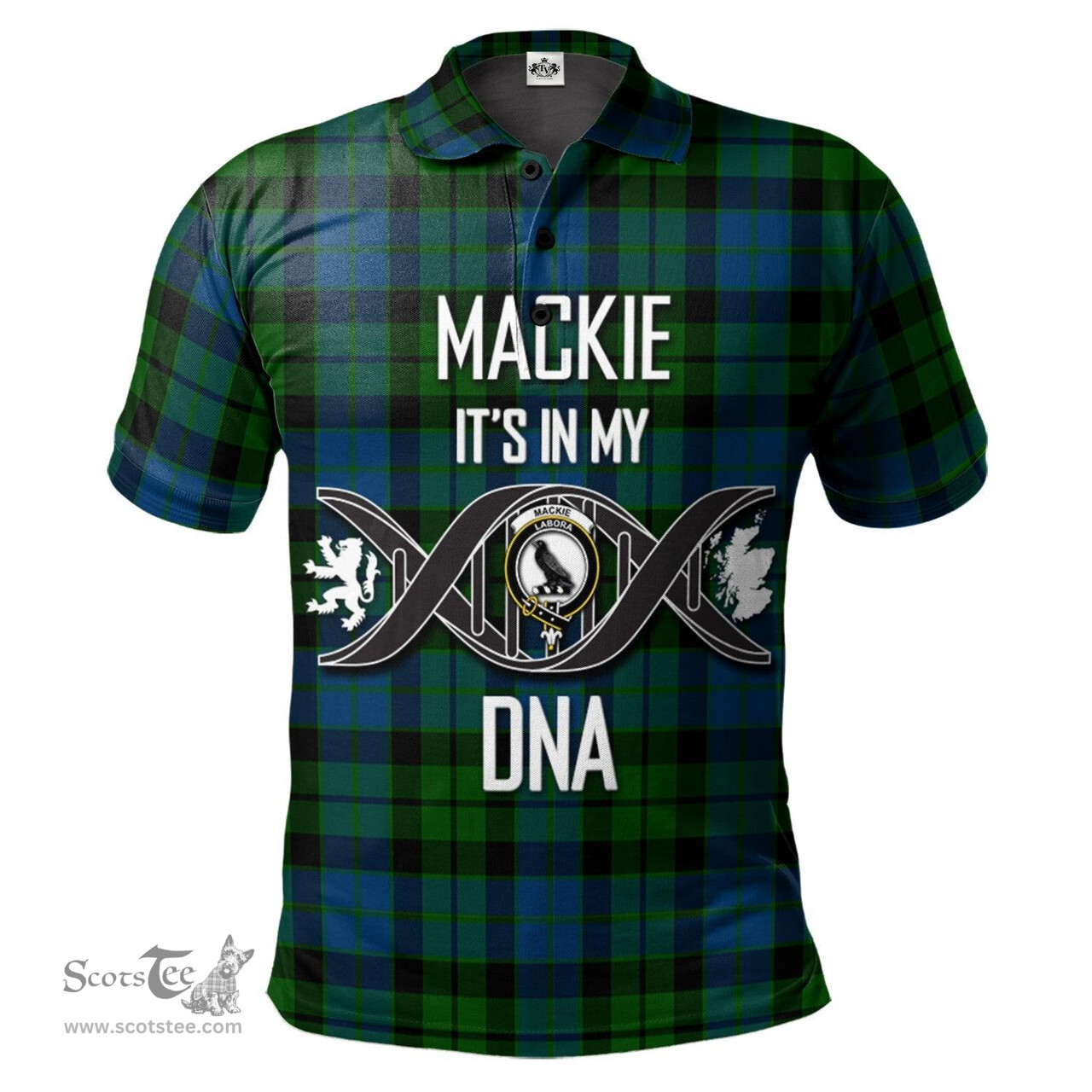 Scottish MacKie Clan It's In My DNA - DNA In Me Crest Tartan Polo Shirt Scottish Plaid Tartan Plaid - ScotsTee - scotstee.com