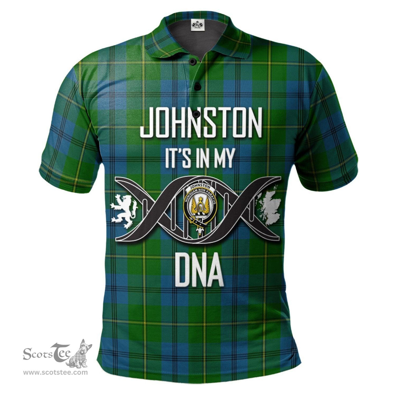 Scottish Johnston Clan It's In My DNA - DNA In Me Crest Tartan Polo Shirt Scottish Plaid Tartan Plaid - ScotsTee - scotstee.com