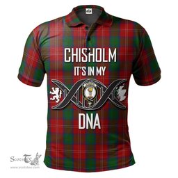 Scottish Chisholm Clan It's In My DNA - DNA In Me Crest Tartan Polo Shirt Scottish Plaid Tartan Plaid - ScotsTee - scotstee.com