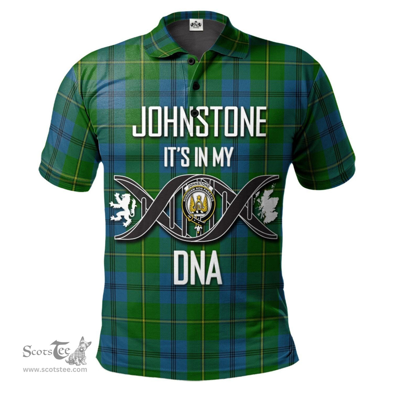 Scottish Johnstone Clan It's In My DNA - DNA In Me Crest Tartan Polo Shirt Scottish Plaid Tartan Plaid - ScotsTee - scotstee.com
