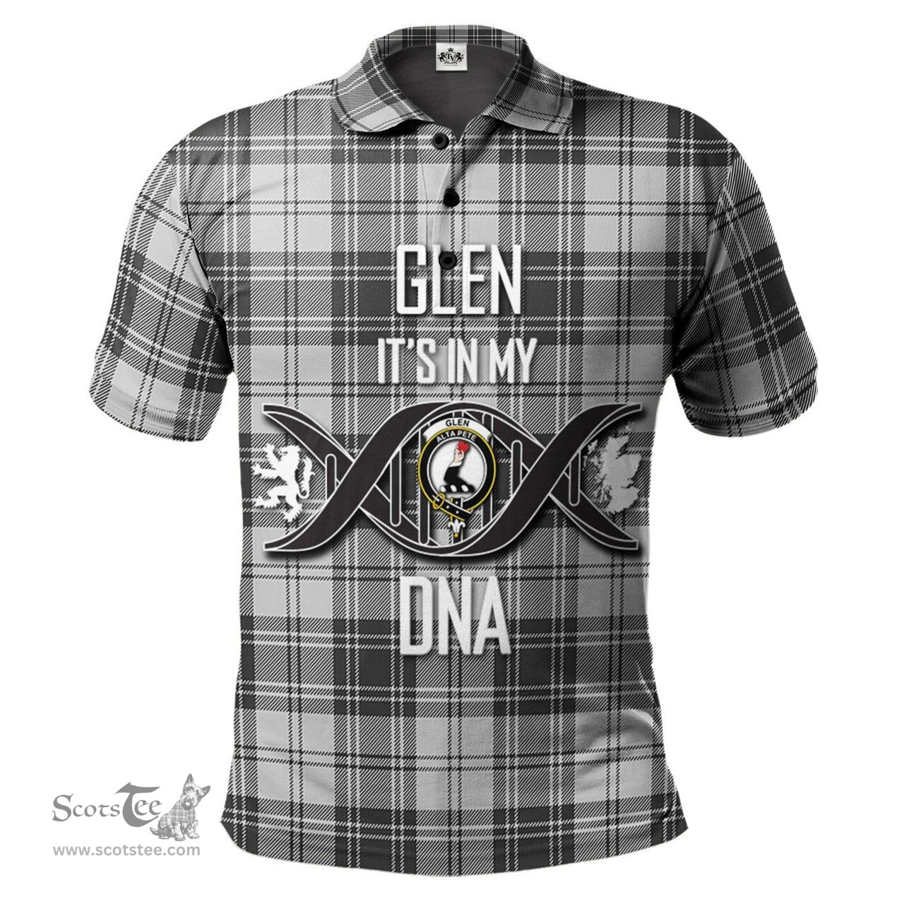 Scottish Glen Clan It's In My DNA - DNA In Me Crest Tartan Polo Shirt Scottish Plaid Tartan Plaid - ScotsTee - scotstee.com