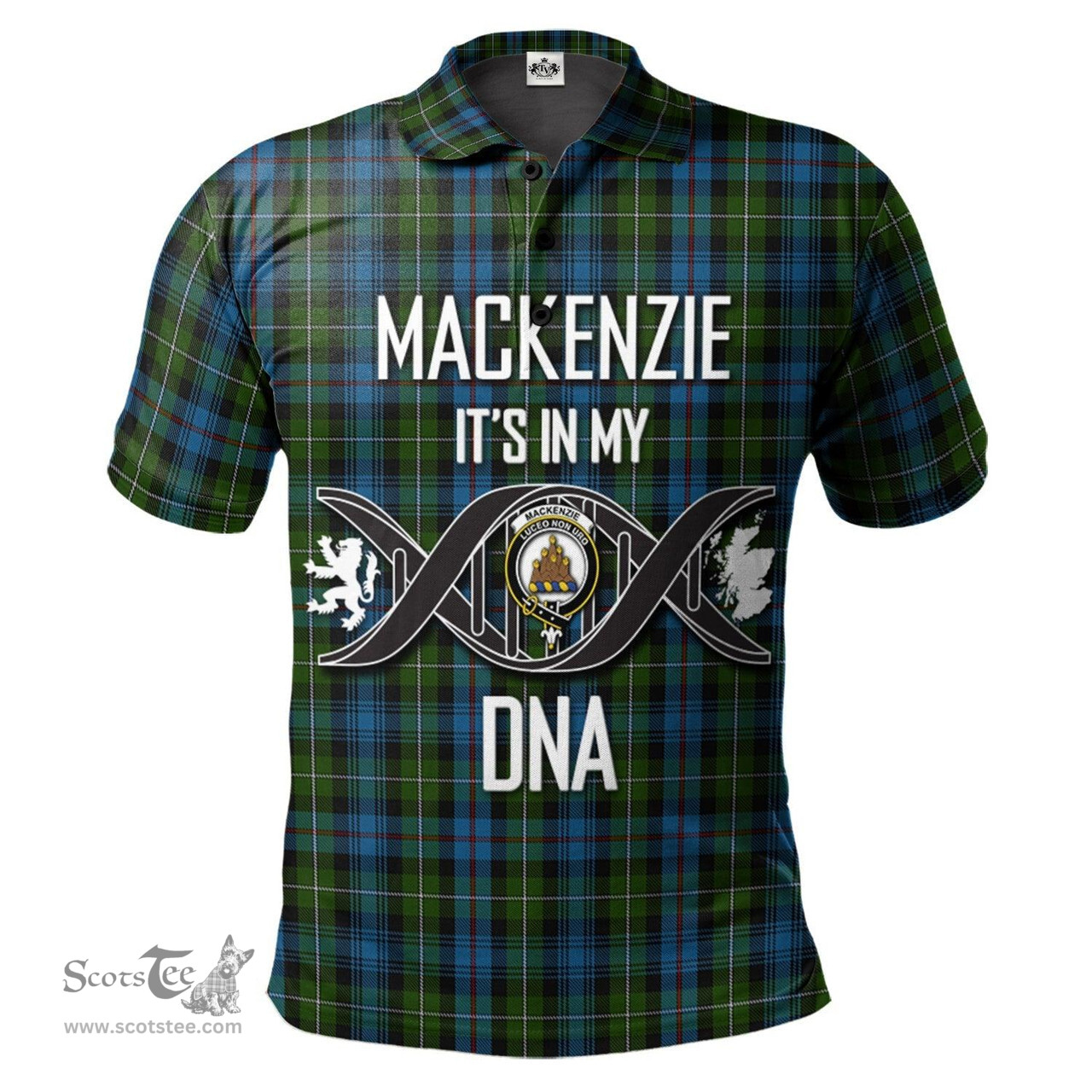Scottish Mackenzie Clan It's In My DNA - DNA In Me Crest Tartan Polo Shirt Scottish Plaid Tartan Plaid - ScotsTee - scotstee.com