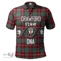 Scottish Crawford Modern Clan It's In My DNA - DNA In Me Crest Tartan Polo Shirt Scottish Plaid Tartan Plaid - ScotsTee - scotstee.com