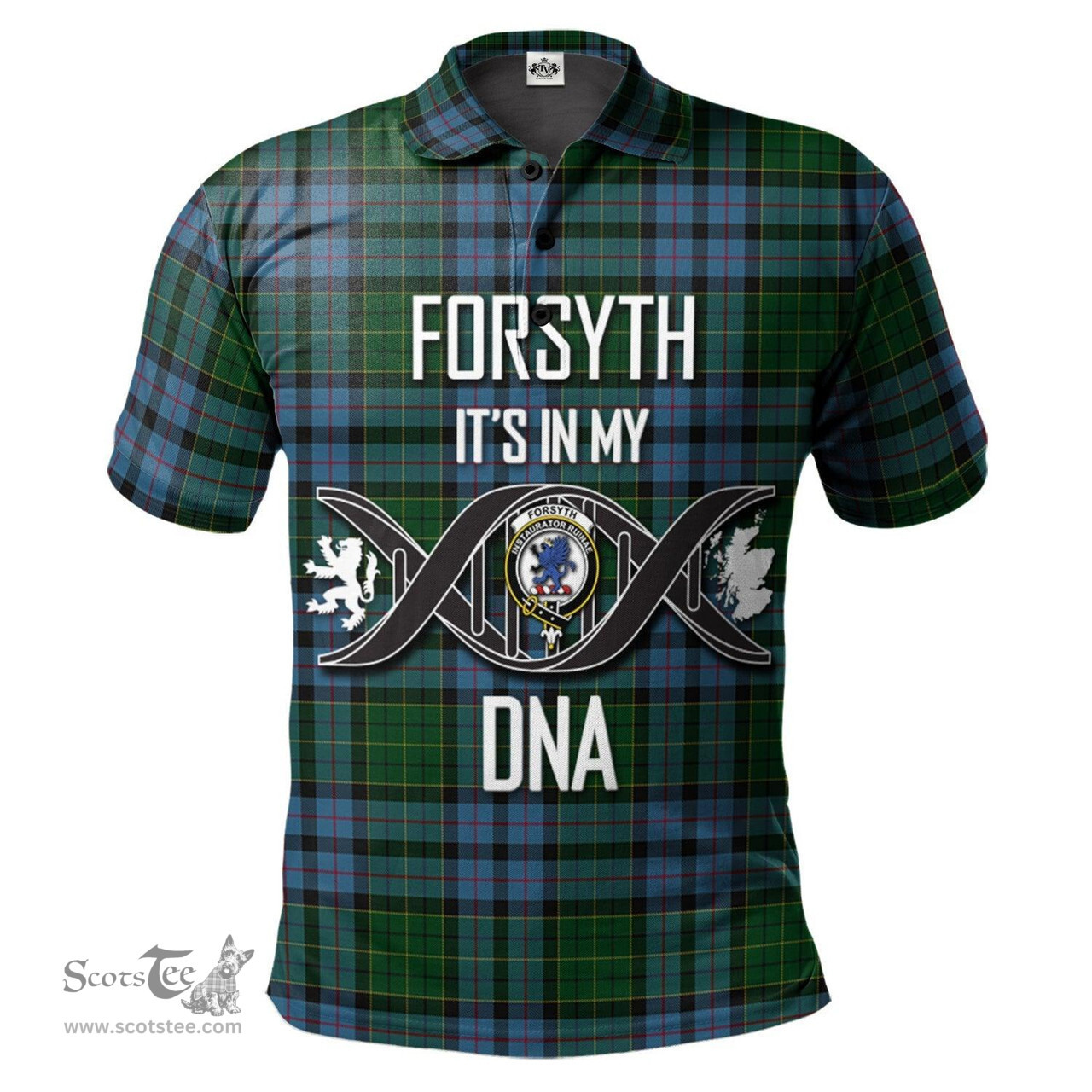 Scottish Forsyth Clan It's In My DNA - DNA In Me Crest Tartan Polo Shirt Scottish Plaid Tartan Plaid - ScotsTee - scotstee.com