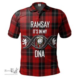 Scottish Ramsay Clan It's In My DNA - DNA In Me Crest Tartan Polo Shirt Scottish Plaid Tartan Plaid - ScotsTee - scotstee.com
