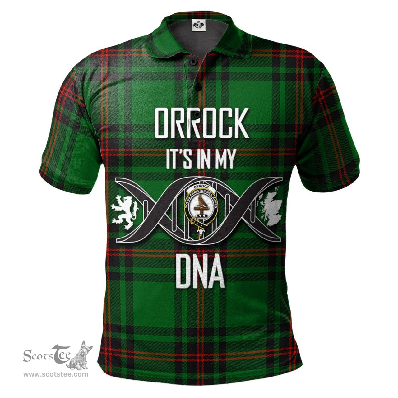 Scottish Orrock Clan It's In My DNA - DNA In Me Crest Tartan Polo Shirt Scottish Plaid Tartan Plaid - ScotsTee - scotstee.com