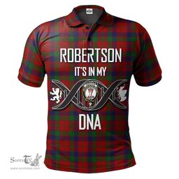 Scottish Robertson Clan It's In My DNA - DNA In Me Crest Tartan Polo Shirt Scottish Plaid Tartan Plaid - ScotsTee - scotstee.com