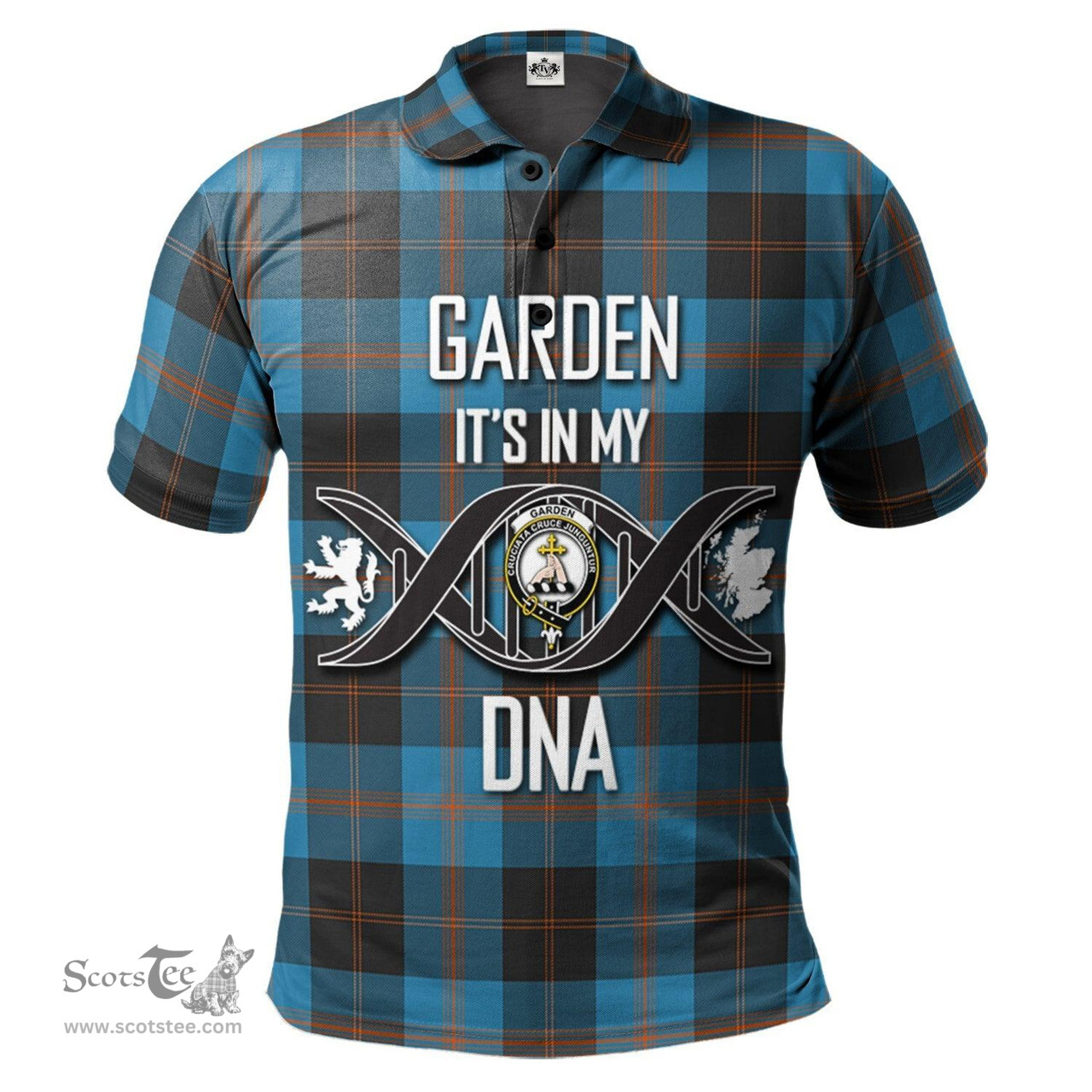 Scottish Garden Clan It's In My DNA - DNA In Me Crest Tartan Polo Shirt Scottish Plaid Tartan Plaid - ScotsTee - scotstee.com