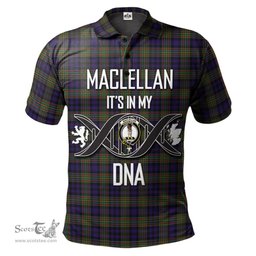 Scottish MacLellan Clan It's In My DNA - DNA In Me Crest Tartan Polo Shirt Scottish Plaid Tartan Plaid - ScotsTee - scotstee.com