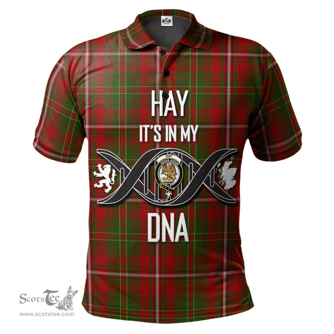 Scottish Hay Clan It's In My DNA - DNA In Me Crest Tartan Polo Shirt Scottish Plaid Tartan Plaid - ScotsTee - scotstee.com