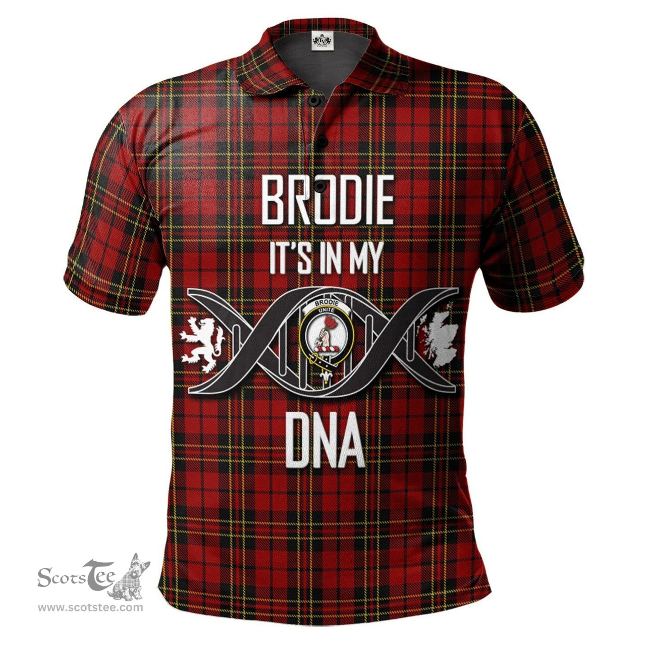 Scottish Brodie Clan It's In My DNA - DNA In Me Crest Tartan Polo Shirt Scottish Plaid Tartan Plaid - ScotsTee - scotstee.com