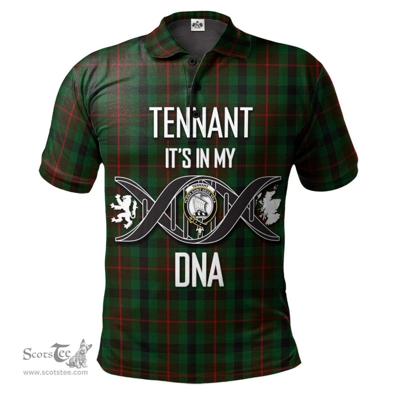 Scottish Tennant Clan It's In My DNA - DNA In Me Crest Tartan Polo Shirt Scottish Plaid Tartan Plaid - ScotsTee - scotstee.com