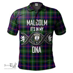 Scottish Malcolm Clan It's In My DNA - DNA In Me Crest Tartan Polo Shirt Scottish Plaid Tartan Plaid - ScotsTee - scotstee.com