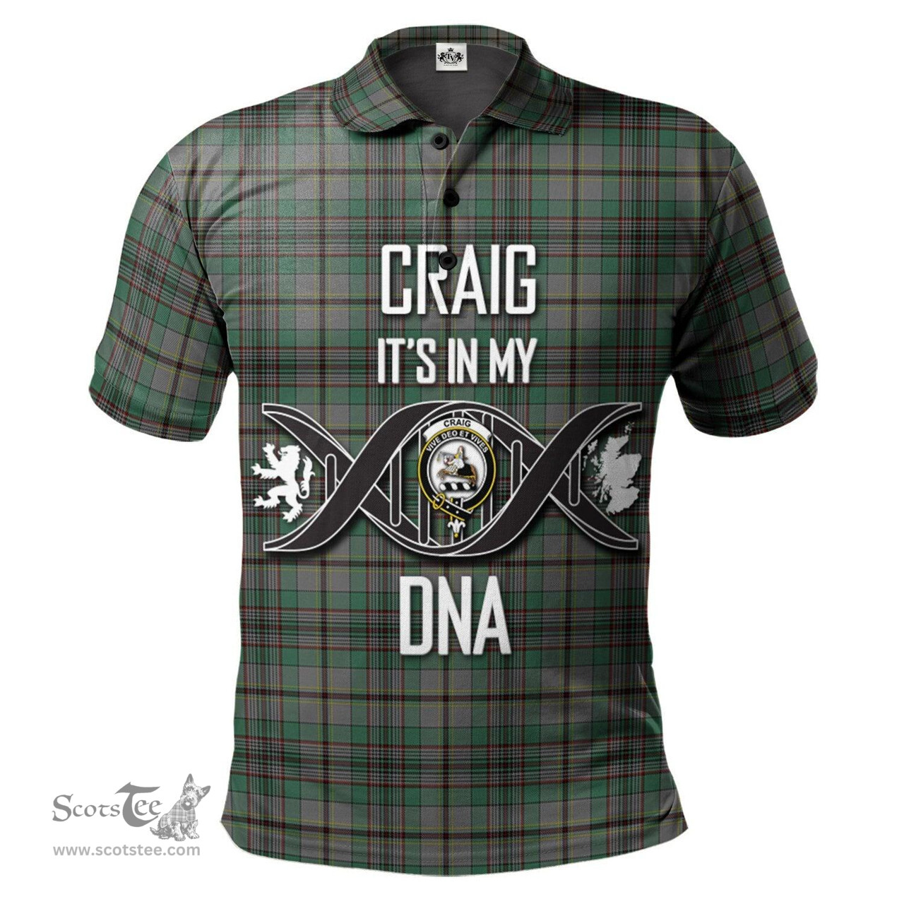 Scottish Craig Clan It's In My DNA - DNA In Me Crest Tartan Polo Shirt Scottish Plaid Tartan Plaid - ScotsTee - scotstee.com