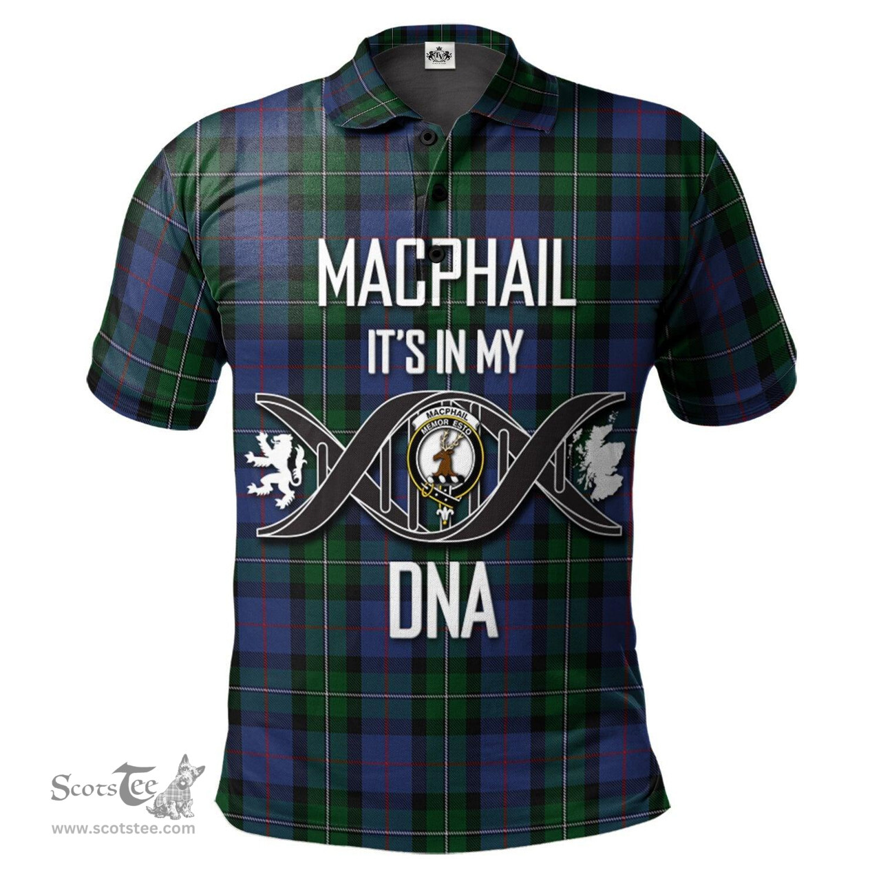 Scottish MacPhail Hunting Clan It's In My DNA - DNA In Me Crest Tartan Polo Shirt Scottish Plaid Tartan Plaid - ScotsTee - scotstee.com