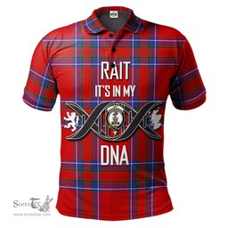 Scottish Rait Clan It's In My DNA - DNA In Me Crest Tartan Polo Shirt Scottish Plaid Tartan Plaid - ScotsTee - scotstee.com