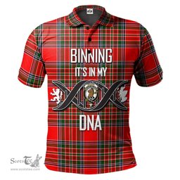 Scottish Binning Clan It's In My DNA - DNA In Me Crest Tartan Polo Shirt Scottish Plaid Tartan Plaid - ScotsTee - scotstee.com