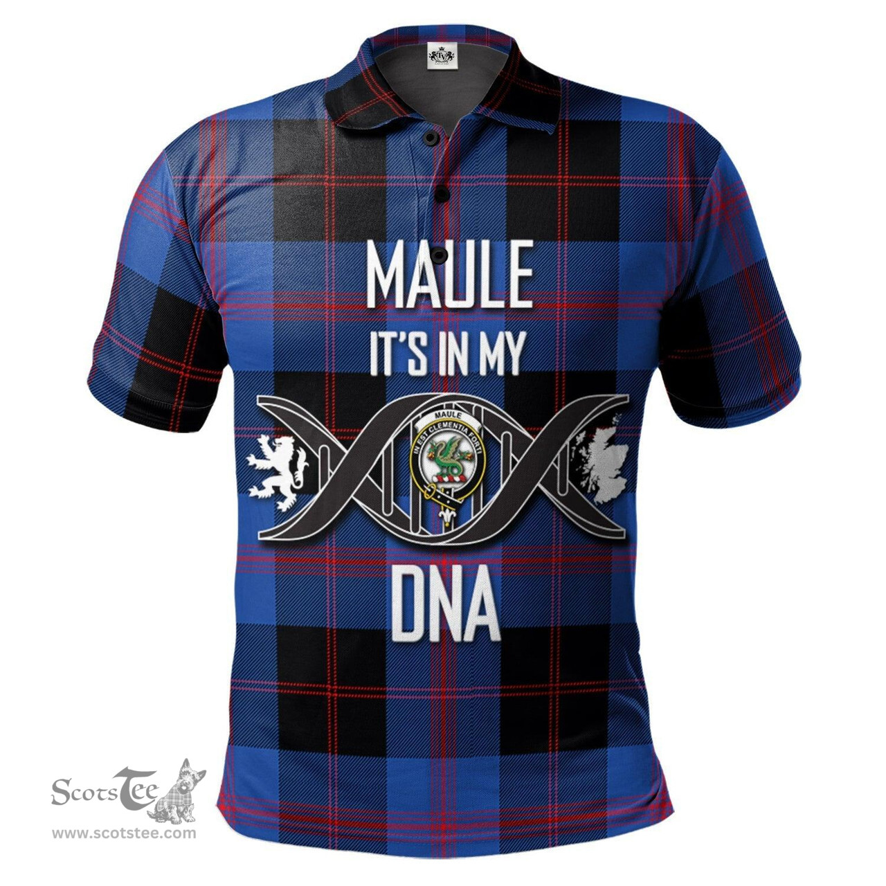 Scottish Maule Clan It's In My DNA - DNA In Me Crest Tartan Polo Shirt Scottish Plaid Tartan Plaid - ScotsTee - scotstee.com