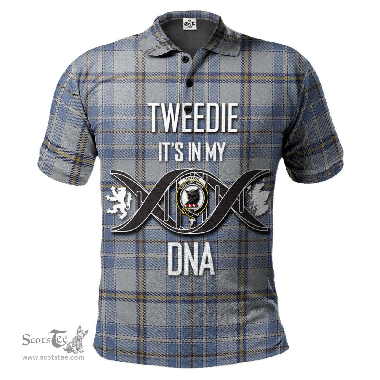 Scottish Tweedie Clan It's In My DNA - DNA In Me Crest Tartan Polo Shirt Scottish Plaid Tartan Plaid - ScotsTee - scotstee.com