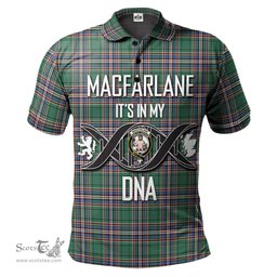 Scottish MacFarlane Hunting Ancient Clan It's In My DNA - DNA In Me Crest Tartan Polo Shirt Scottish Plaid Tartan Plaid - ScotsTee - scotstee.com