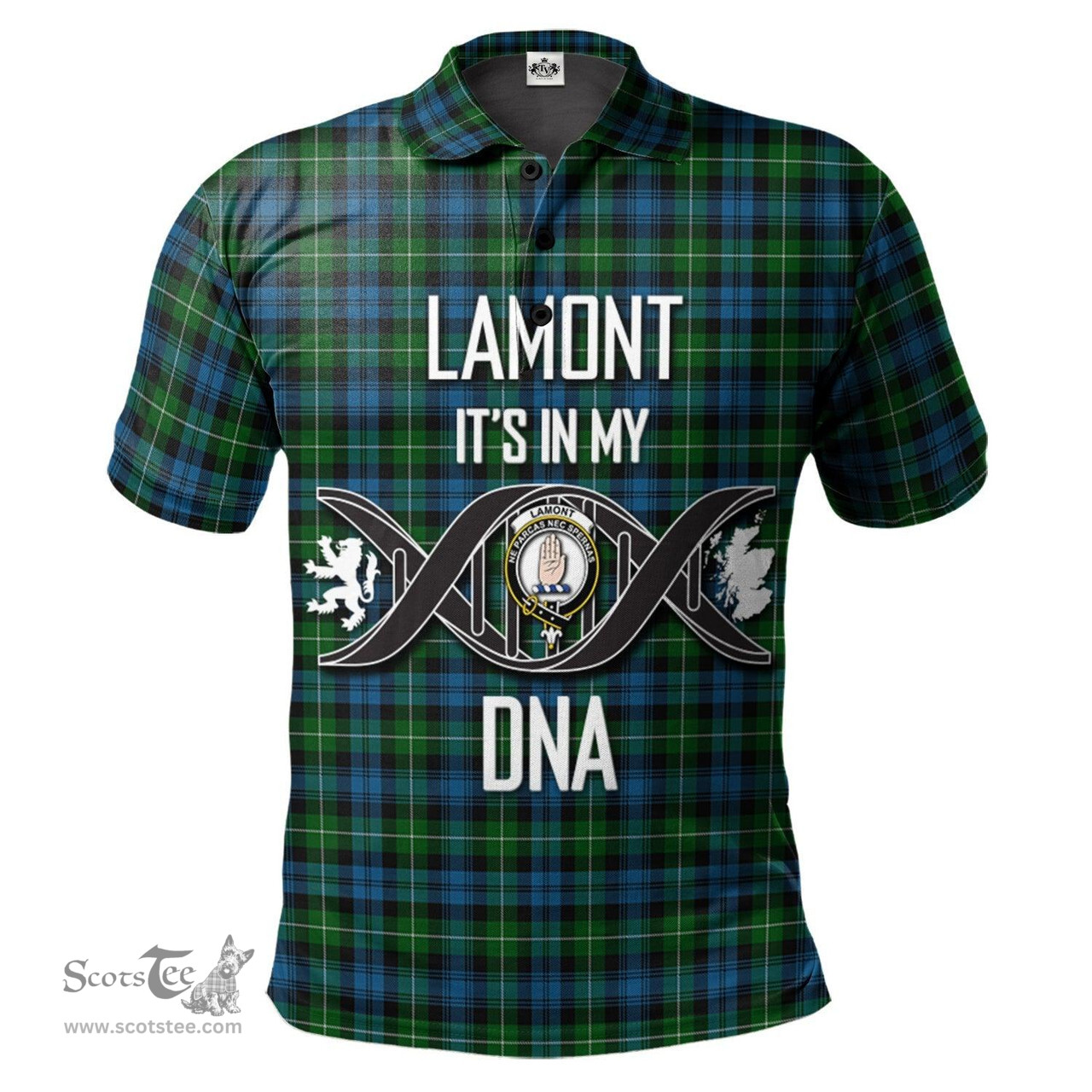 Scottish Lamont Clan It's In My DNA - DNA In Me Crest Tartan Polo Shirt Scottish Plaid Tartan Plaid - ScotsTee - scotstee.com