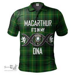 Scottish MacArthur Clan It's In My DNA - DNA In Me Crest Tartan Polo Shirt Scottish Plaid Tartan Plaid - ScotsTee - scotstee.com