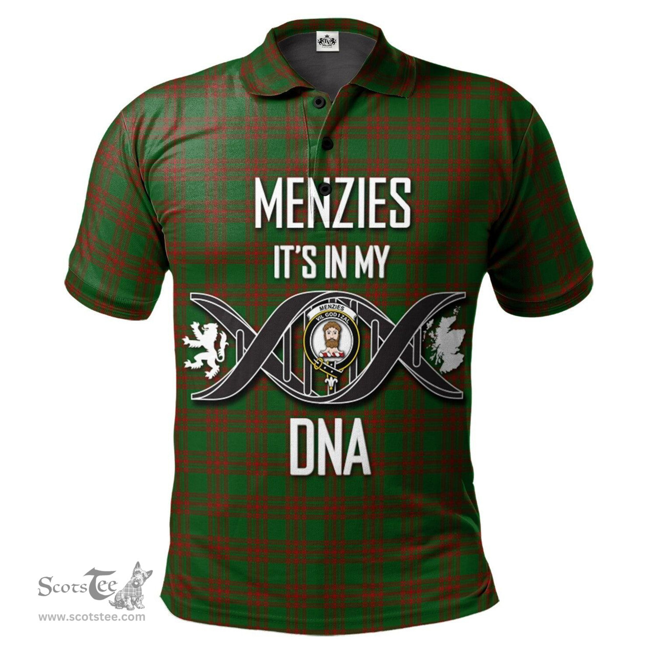 Scottish Menzies Clan It's In My DNA - DNA In Me Crest Tartan Polo Shirt Scottish Plaid Tartan Plaid - ScotsTee - scotstee.com