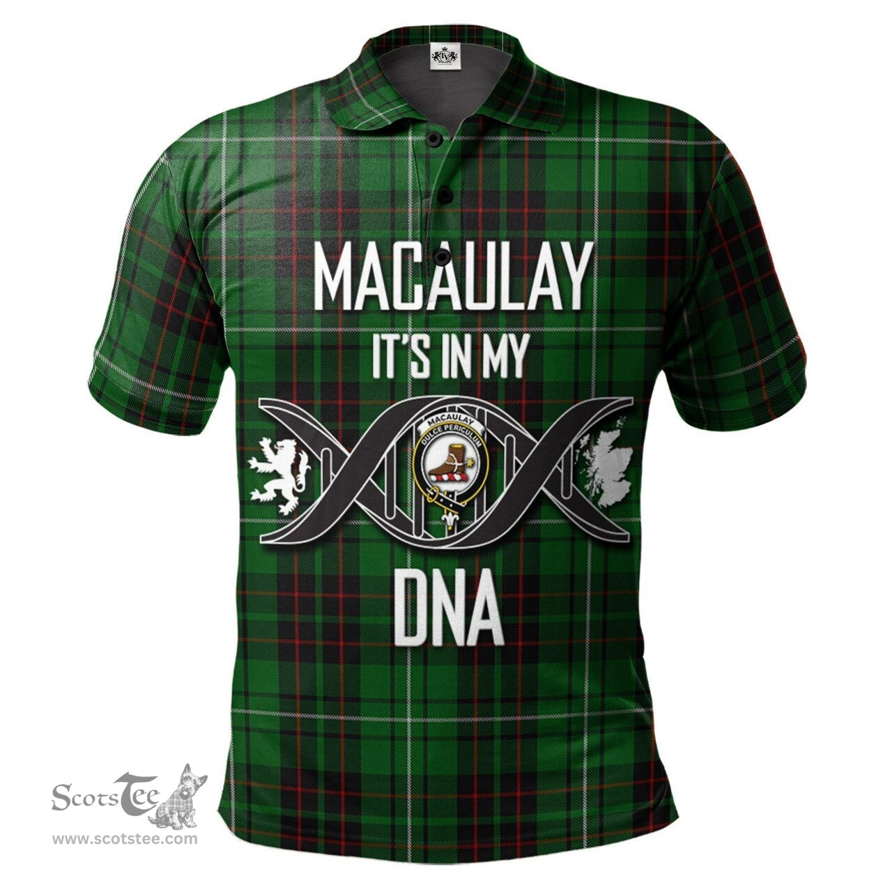Scottish MacAulay of Lewis Clan It's In My DNA - DNA In Me Crest Tartan Polo Shirt Scottish Plaid Tartan Plaid - ScotsTee - scotstee.com