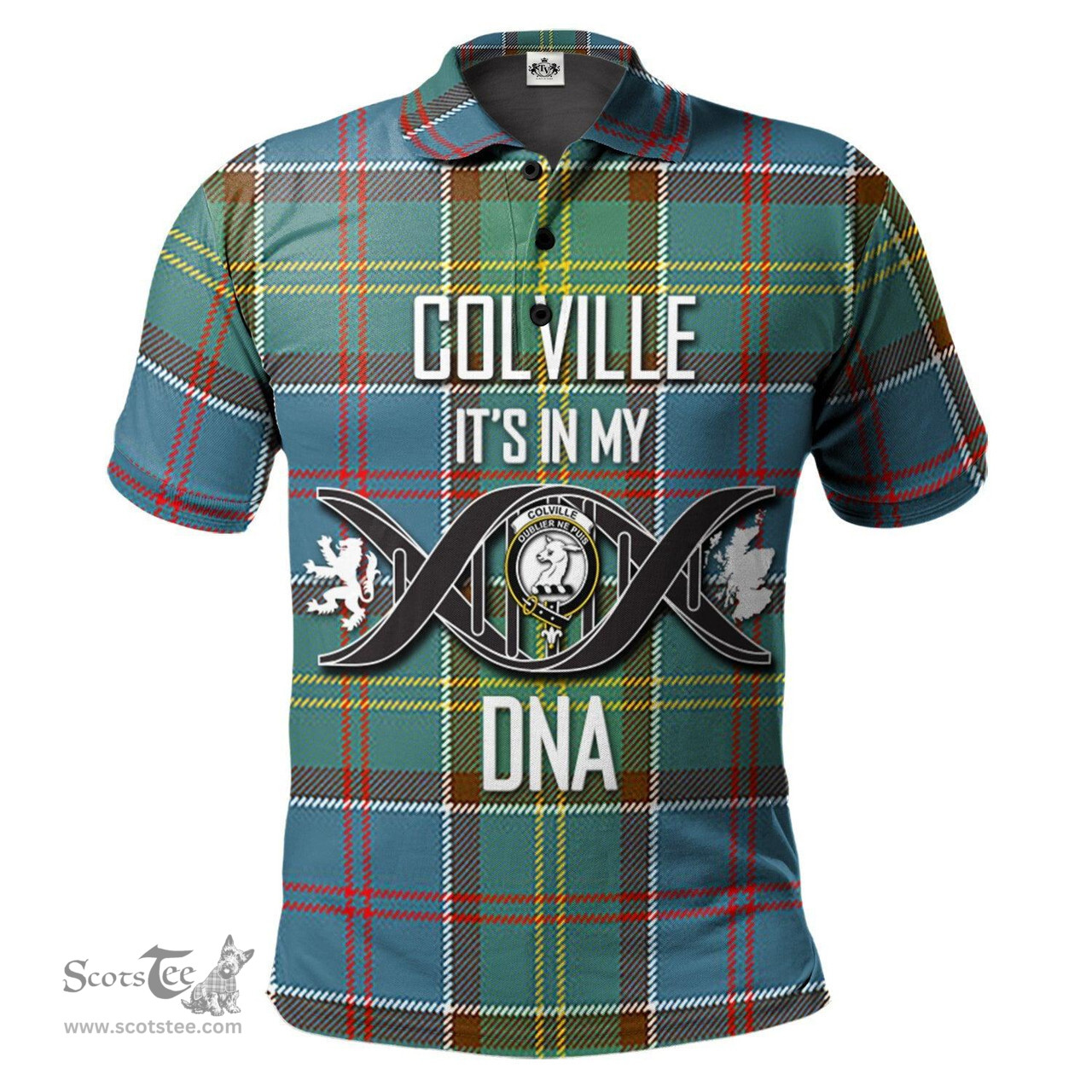 Scottish Colville Clan It's In My DNA - DNA In Me Crest Tartan Polo Shirt Scottish Plaid Tartan Plaid - ScotsTee - scotstee.com