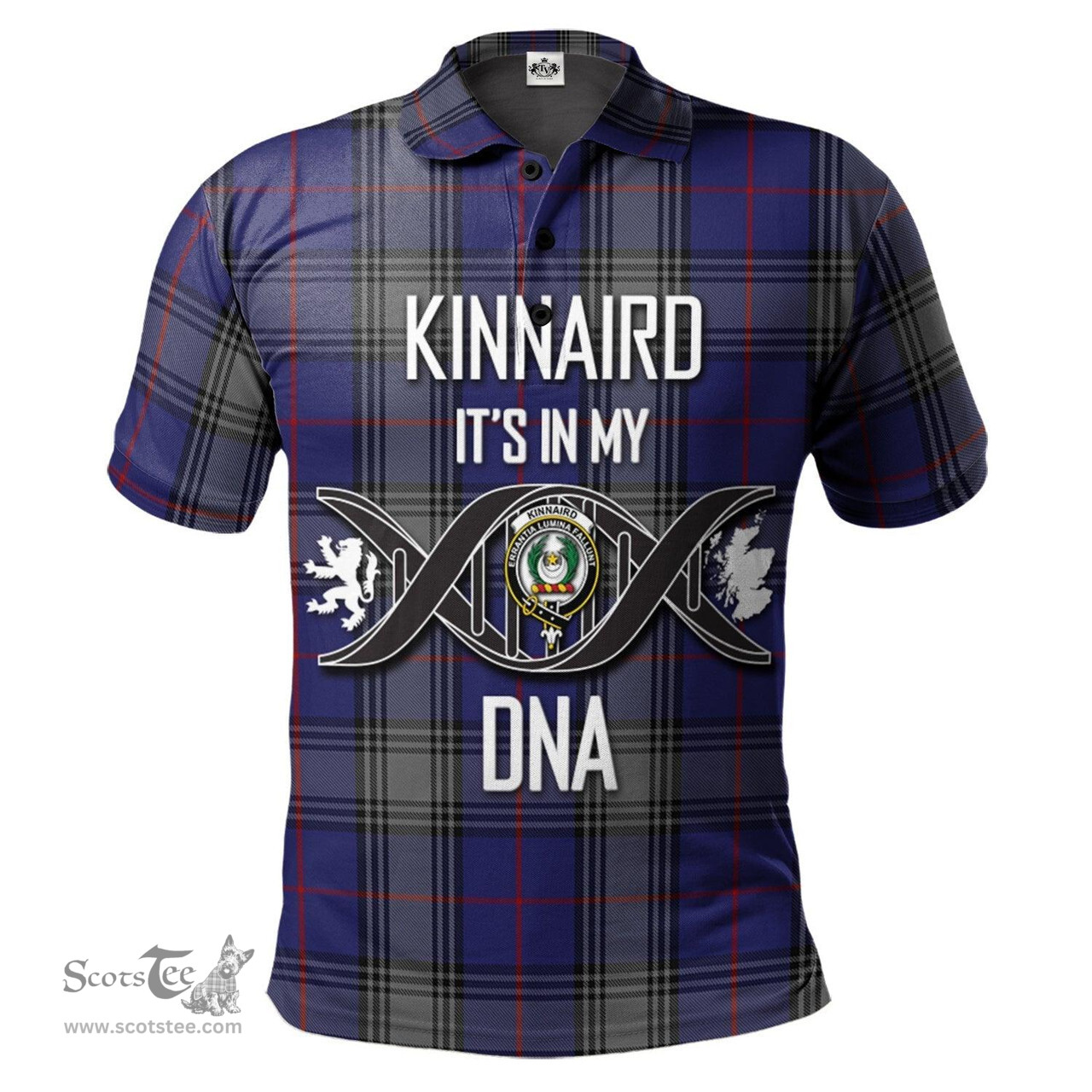 Scottish Kinnaird Clan It's In My DNA - DNA In Me Crest Tartan Polo Shirt Scottish Plaid Tartan Plaid - ScotsTee - scotstee.com