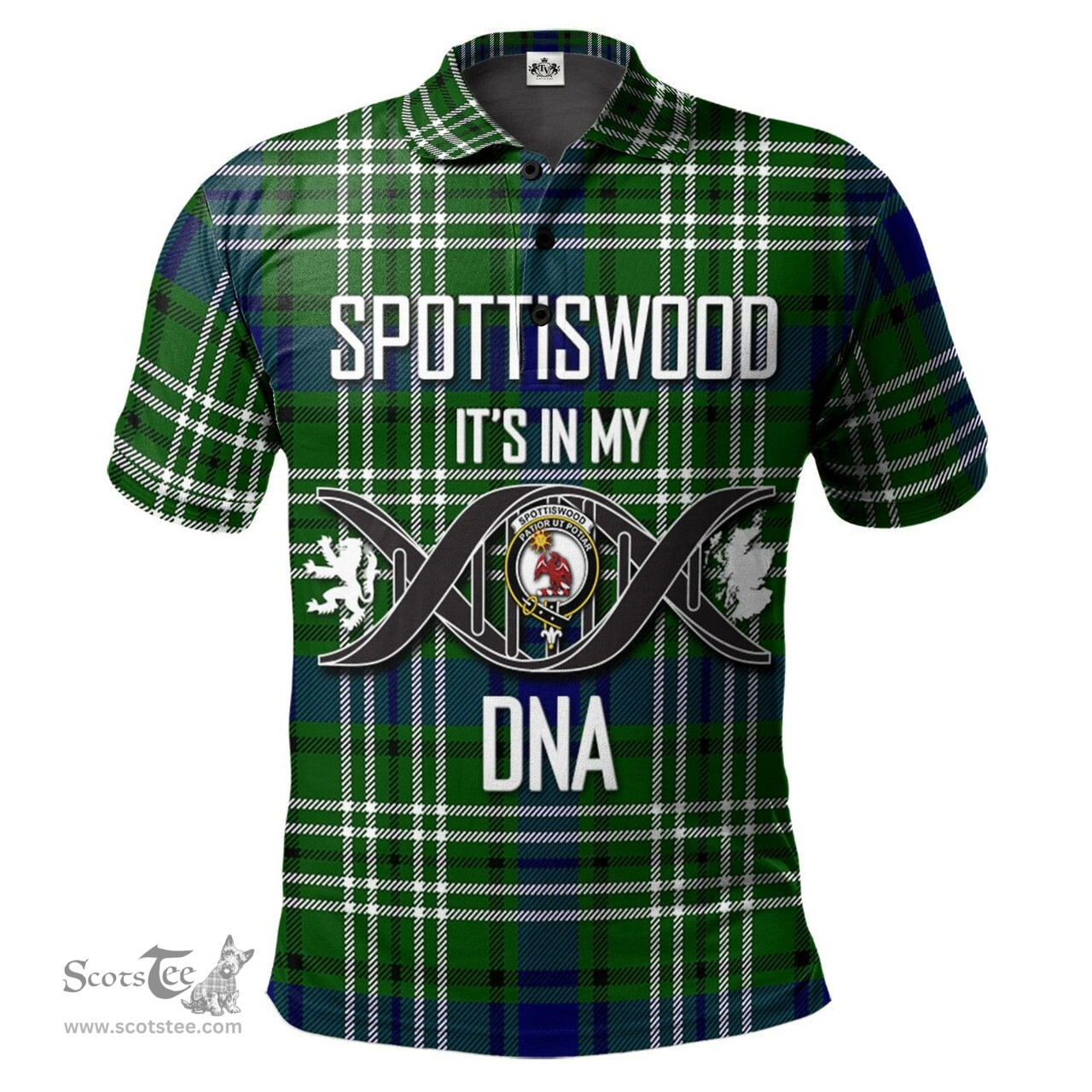 Scottish Spottiswood Clan It's In My DNA - DNA In Me Crest Tartan Polo Shirt Scottish Plaid Tartan Plaid - ScotsTee - scotstee.com