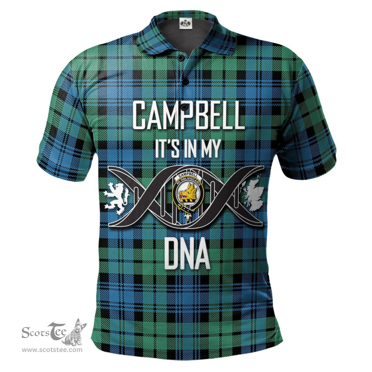 Scottish Campbell Ancient 01 Clan It's In My DNA - DNA In Me Crest Tartan Polo Shirt Scottish Plaid Tartan Plaid - ScotsTee - scotstee.com