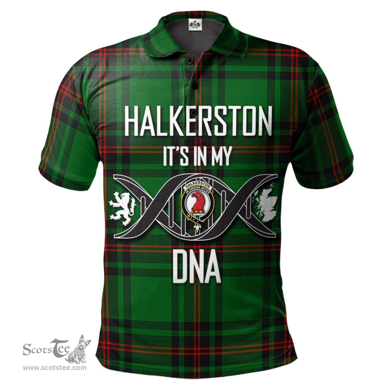 Scottish Halkerston Clan It's In My DNA - DNA In Me Crest Tartan Polo Shirt Scottish Plaid Tartan Plaid - ScotsTee - scotstee.com