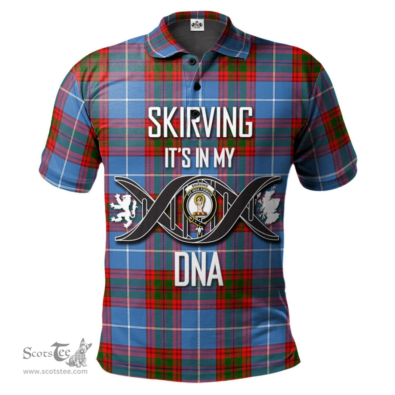 Scottish Skirving Clan It's In My DNA - DNA In Me Crest Tartan Polo Shirt Scottish Plaid Tartan Plaid - ScotsTee - scotstee.com