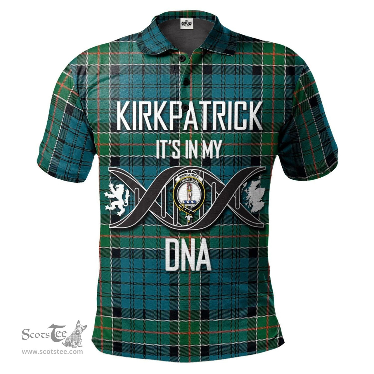 Scottish Kirkpatrick Clan It's In My DNA - DNA In Me Crest Tartan Polo Shirt Scottish Plaid Tartan Plaid - ScotsTee - scotstee.com