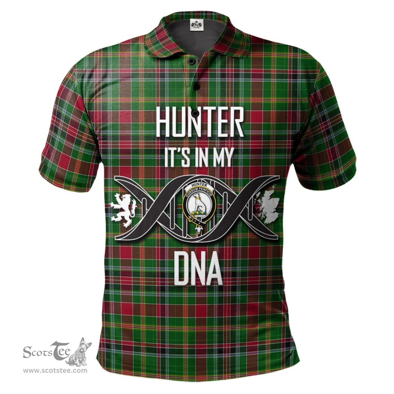 Scottish Hunter Wilsons Clan It's In My DNA - DNA In Me Crest Tartan Polo Shirt Scottish Plaid Tartan Plaid - ScotsTee - scotstee.com