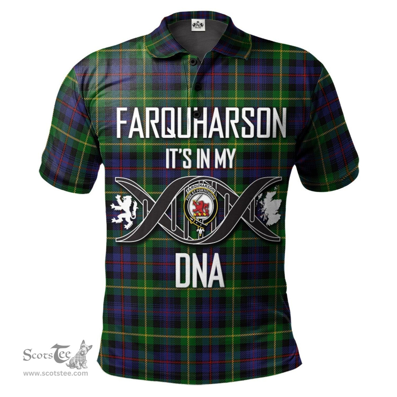 Scottish Farquharson Clan It's In My DNA - DNA In Me Crest Tartan Polo Shirt Scottish Plaid Tartan Plaid - ScotsTee - scotstee.com