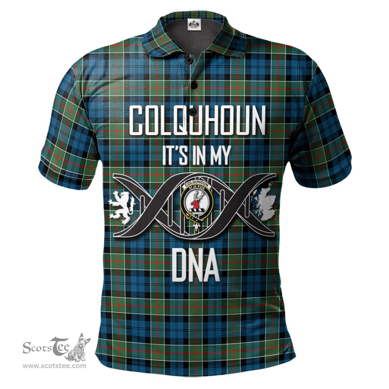 Scottish Colquhoun Ancient Clan It's In My DNA - DNA In Me Crest Tartan Polo Shirt Scottish Plaid Tartan Plaid - ScotsTee - scotstee.com