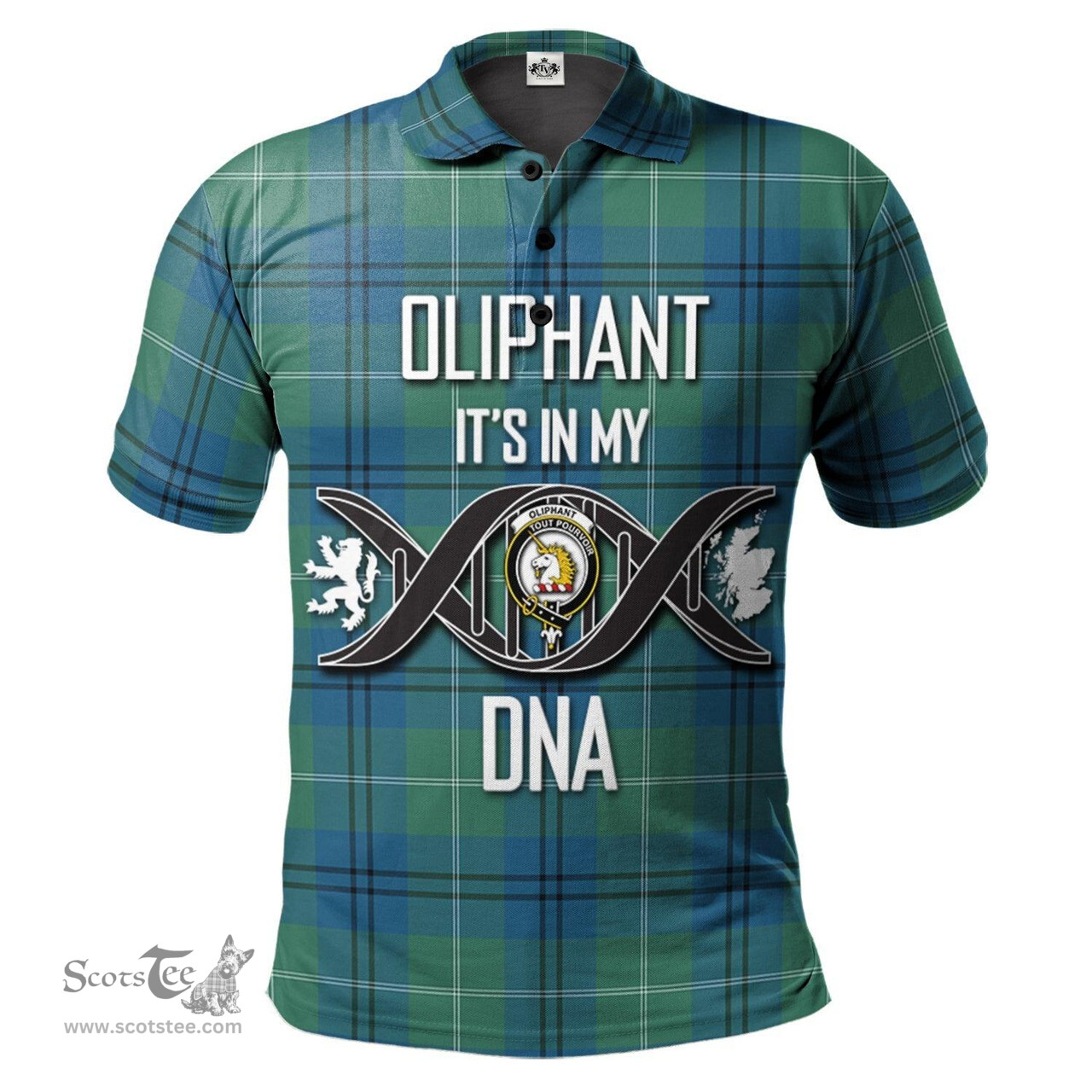 Scottish Oliphant Ancient Clan It's In My DNA - DNA In Me Crest Tartan Polo Shirt Scottish Plaid Tartan Plaid - ScotsTee - scotstee.com