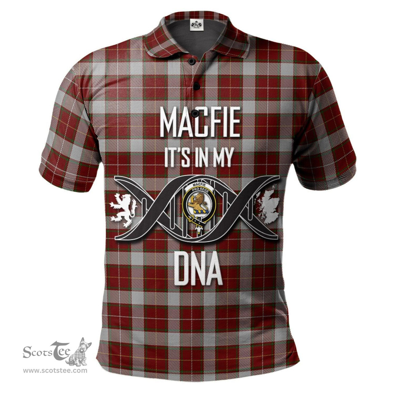 Scottish MacFie Dress Clan It's In My DNA - DNA In Me Crest Tartan Polo Shirt Scottish Plaid Tartan Plaid - ScotsTee - scotstee.com