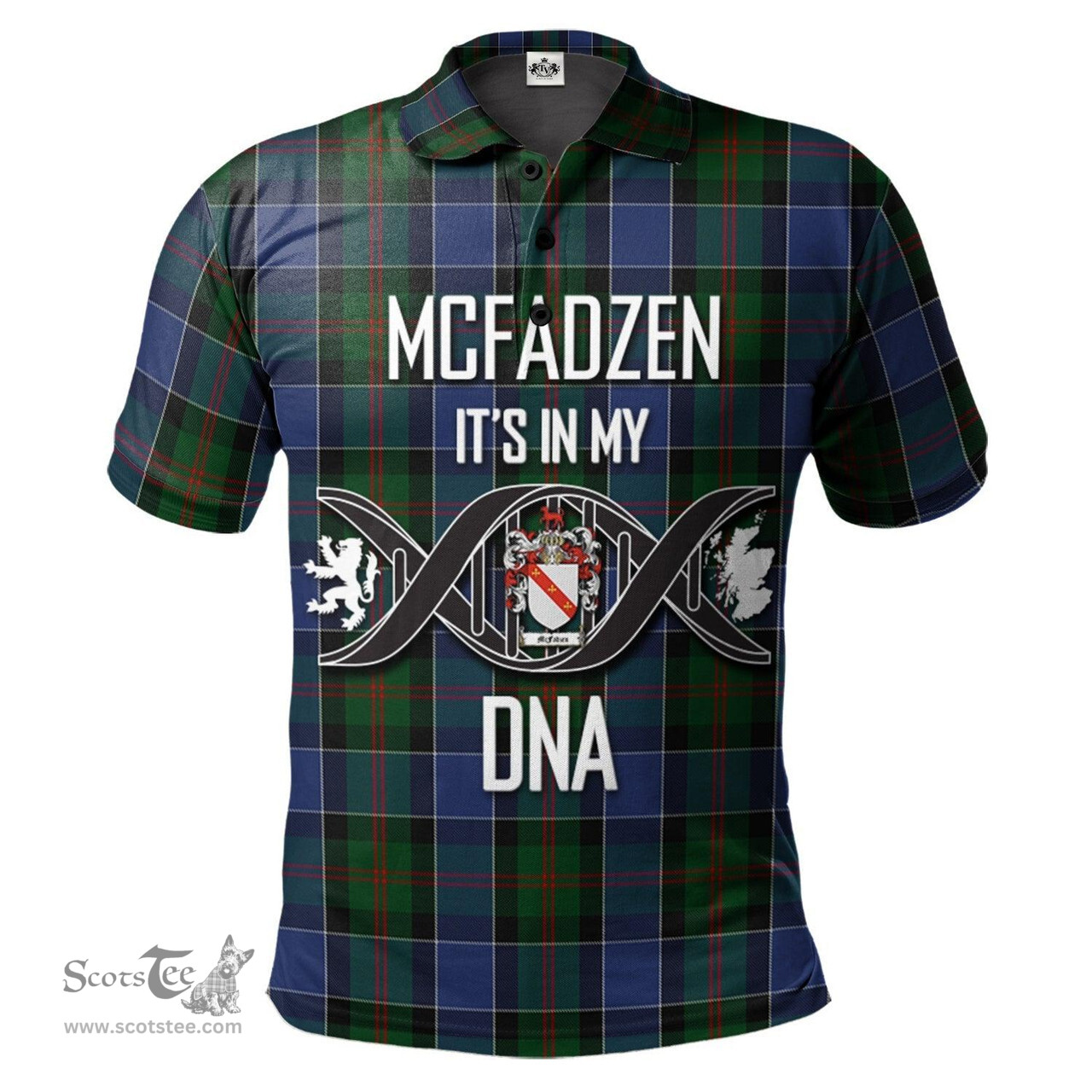 Scottish McFadzen 01 Clan It's In My DNA - DNA In Me Crest Tartan Polo Shirt Scottish Plaid Tartan Plaid - ScotsTee - scotstee.com