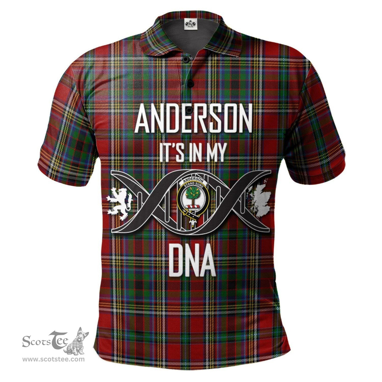 Scottish Anderson of Ardbrake Clan It's In My DNA - DNA In Me Crest Tartan Polo Shirt Scottish Plaid Tartan Plaid - ScotsTee - scotstee.com