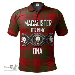Scottish MacAlister of Glenbarr Clan It's In My DNA - DNA In Me Crest Tartan Polo Shirt Scottish Plaid Tartan Plaid - ScotsTee - scotstee.com