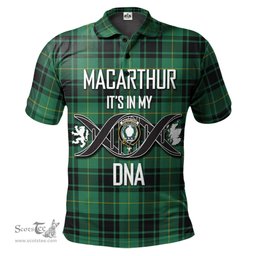 Scottish MacArthur Ancient Clan It's In My DNA - DNA In Me Crest Tartan Polo Shirt Scottish Plaid Tartan Plaid - ScotsTee - scotstee.com
