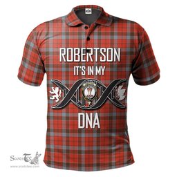 Scottish Robertson Weathered Clan It's In My DNA - DNA In Me Crest Tartan Polo Shirt Scottish Plaid Tartan Plaid - ScotsTee - scotstee.com