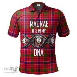 Scottish MacRae Modern Clan It's In My DNA - DNA In Me Crest Tartan Polo Shirt Scottish Plaid Tartan Plaid - ScotsTee - scotstee.com