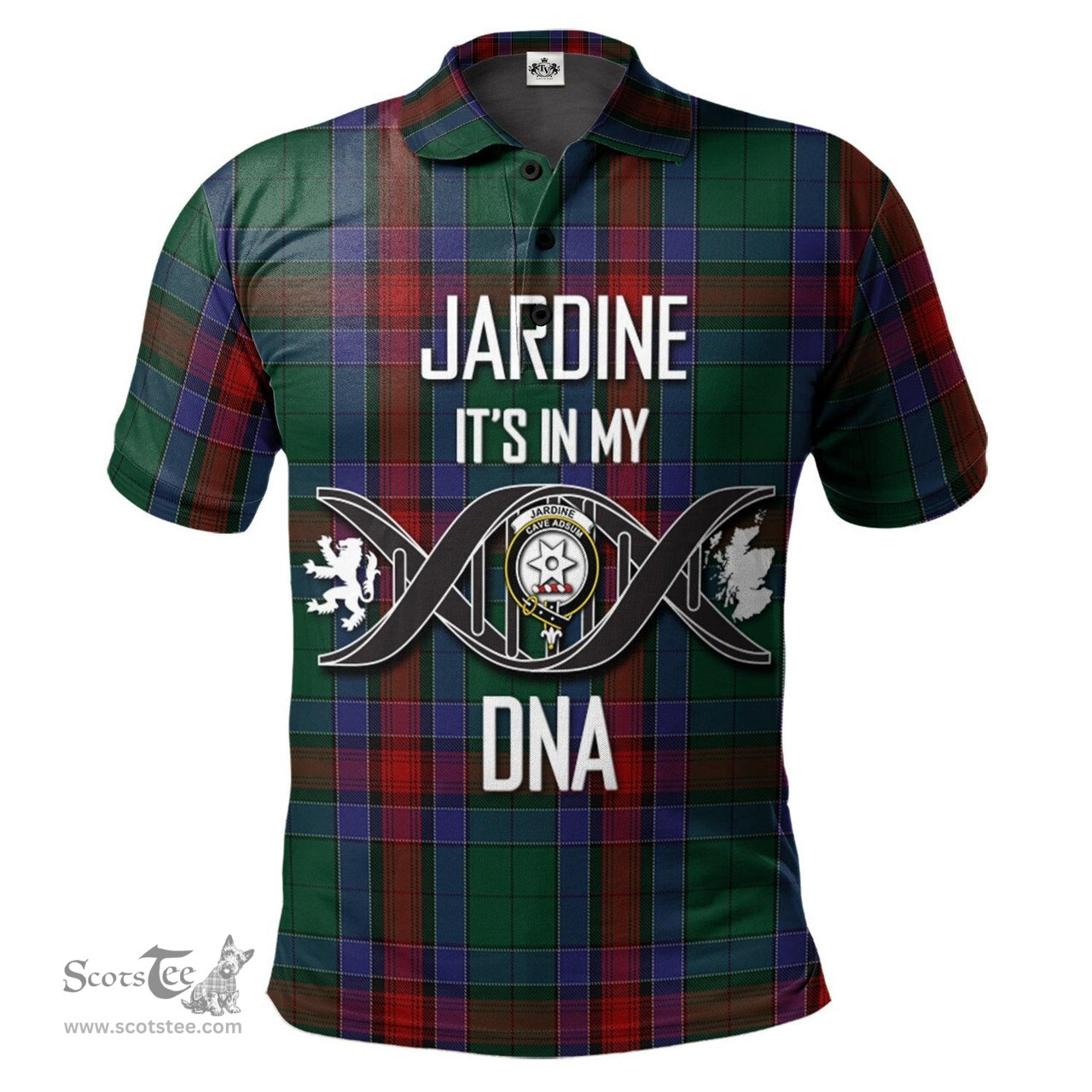Scottish Jardine Dress Clan It's In My DNA - DNA In Me Crest Tartan Polo Shirt Scottish Plaid Tartan Plaid - ScotsTee - scotstee.com