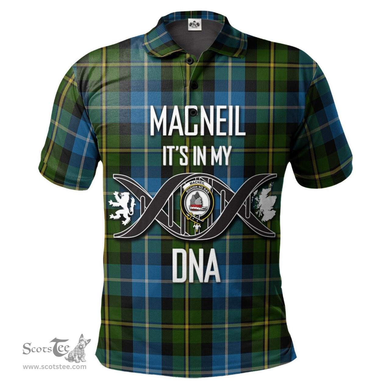 Scottish MacNeil of Barra Clan It's In My DNA - DNA In Me Crest Tartan Polo Shirt Scottish Plaid Tartan Plaid - ScotsTee - scotstee.com