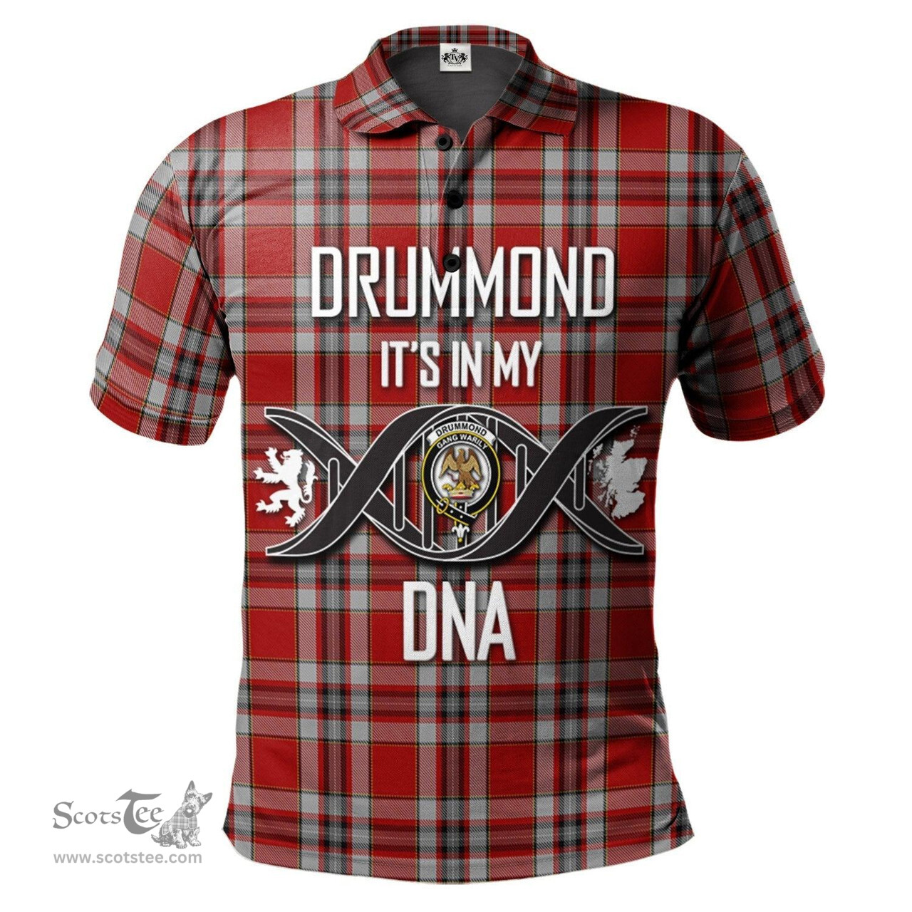 Scottish Drummond of Perth Dress Clan It's In My DNA - DNA In Me Crest Tartan Polo Shirt Scottish Plaid Tartan Plaid - ScotsTee - scotstee.com